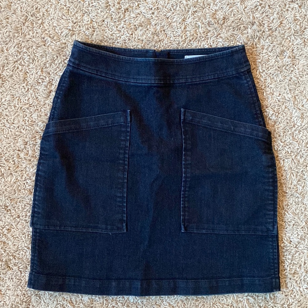 Petite Stretch Denim Pocket Loft Skirt